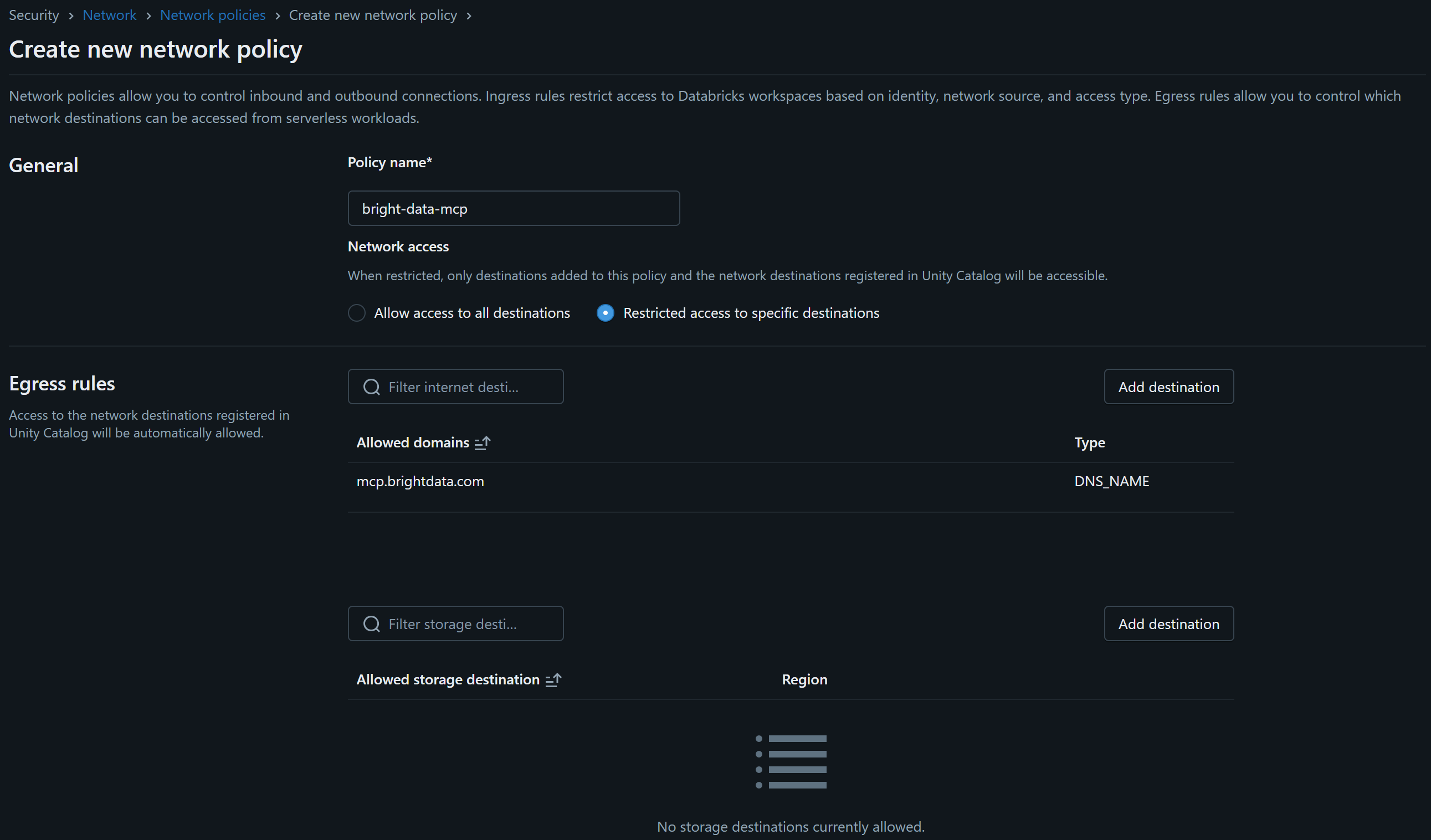 Configuring the “mcp.brightdata.com” as an approved domain