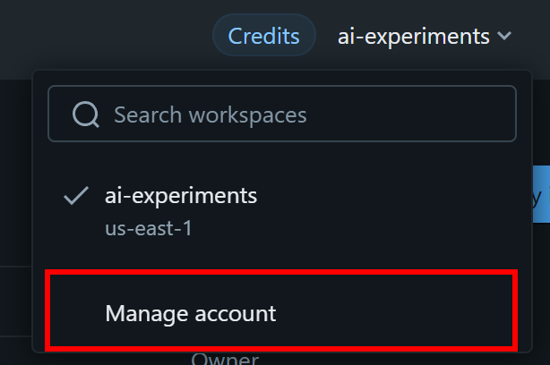 Select the selecting “Manage account” option