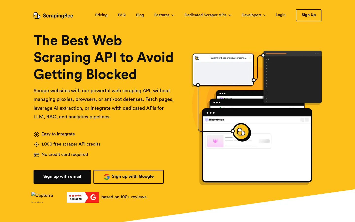 ScrapingBee homepage