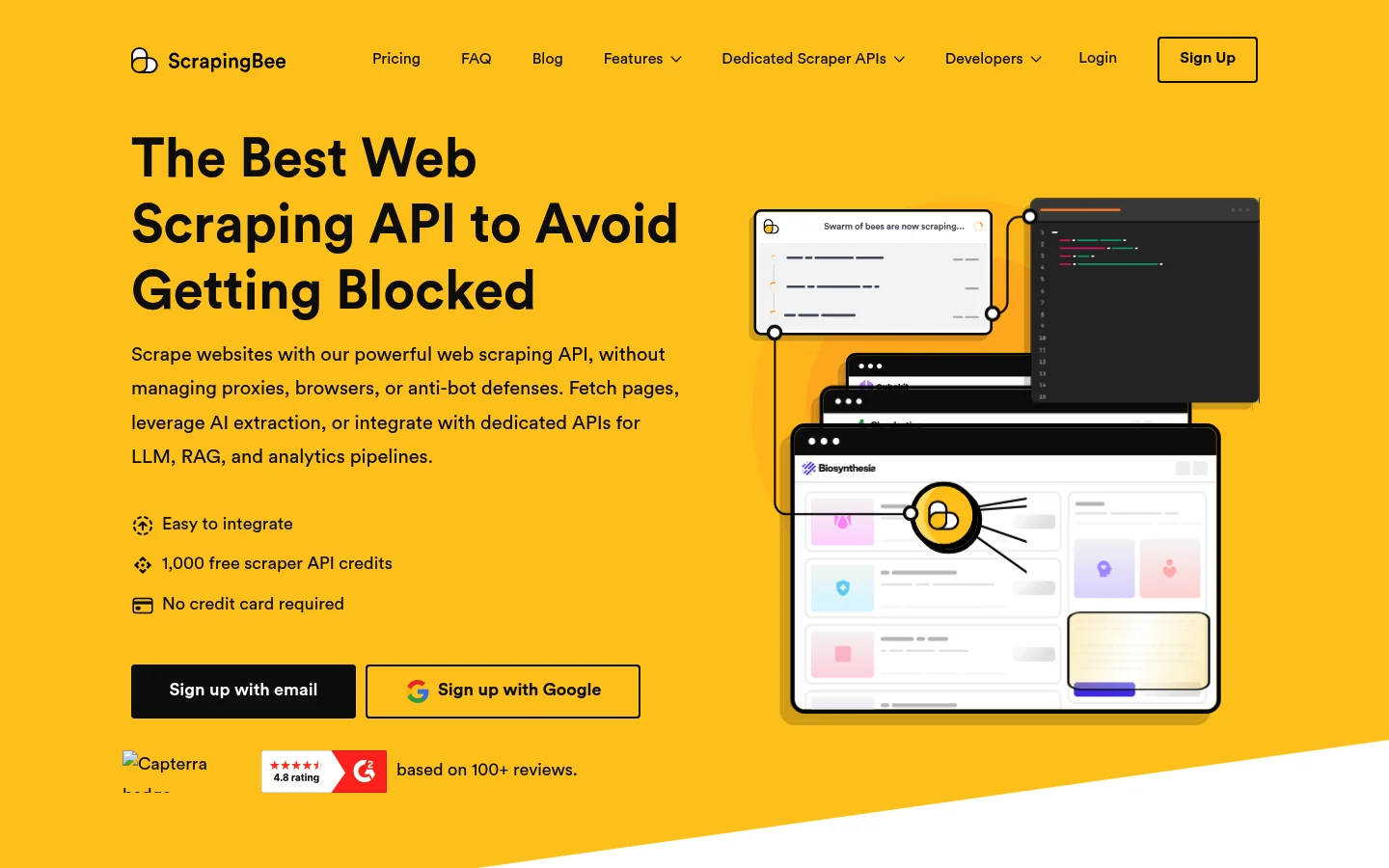 ScrapingBee homepage