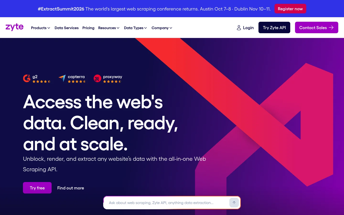 Zyte homepage