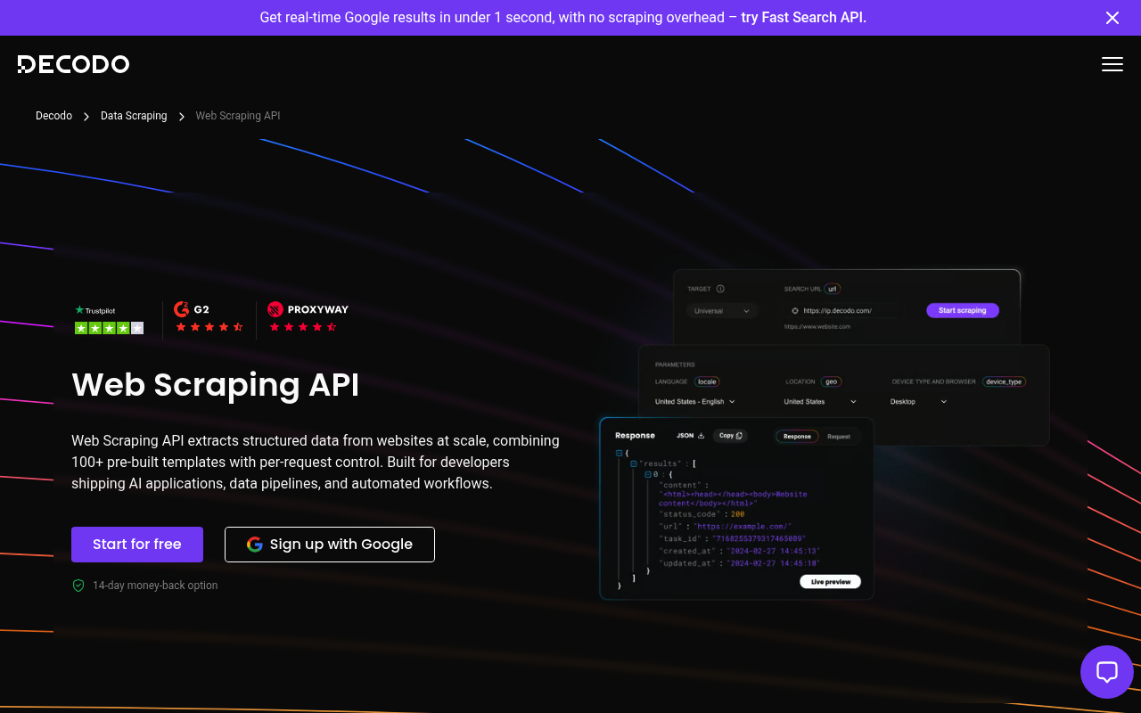 Decodo YouTube scraper