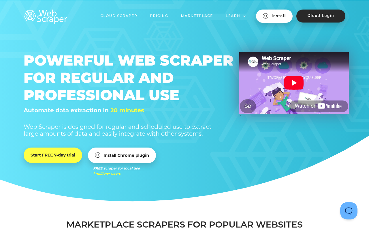 Web Scraper web scraping extension homepage