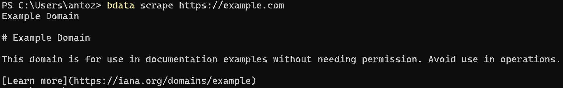 The expected output