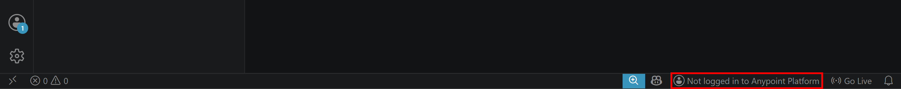 The UI option to log in to the MuleSoft Anypoint Platform
