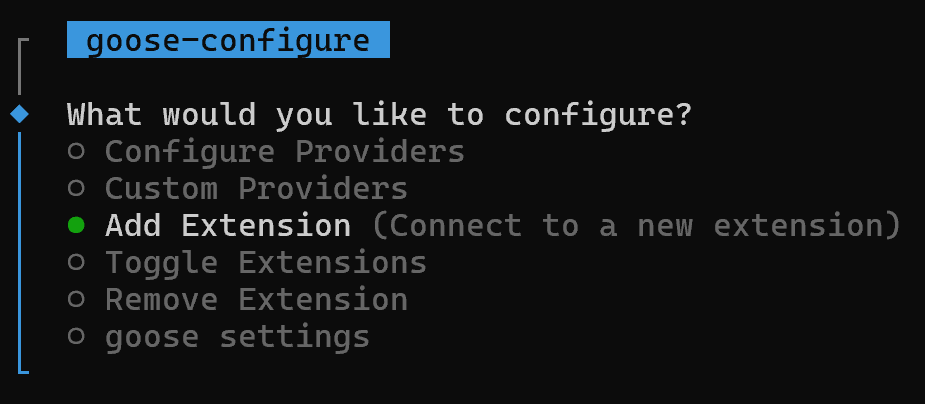 Selecting the “Add Extension” option