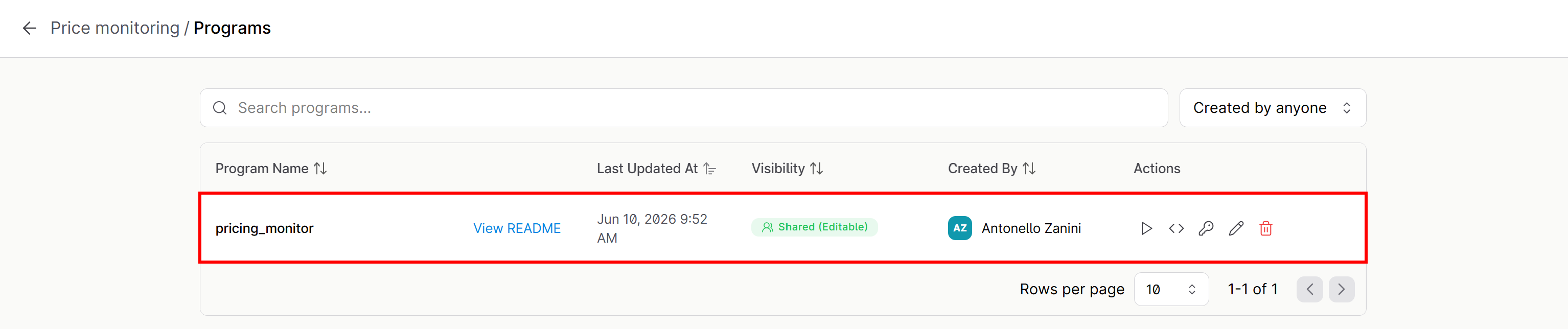Note the “pricing_monitor” program