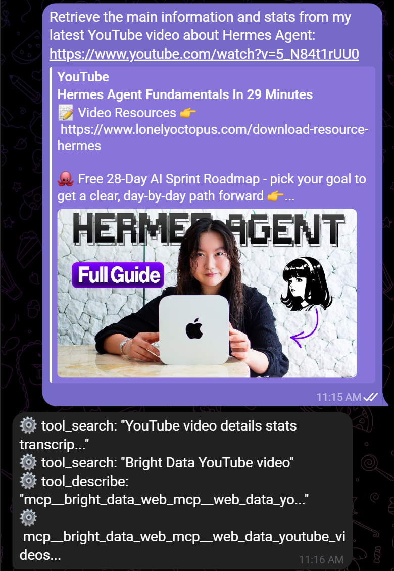 Note the tools used by the agent