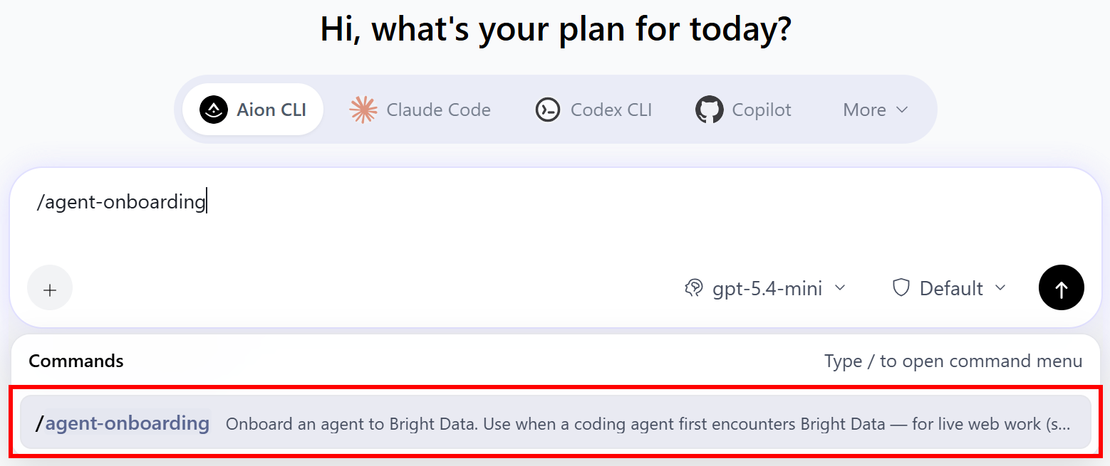 「/agent-onboarding」スキルの選択
