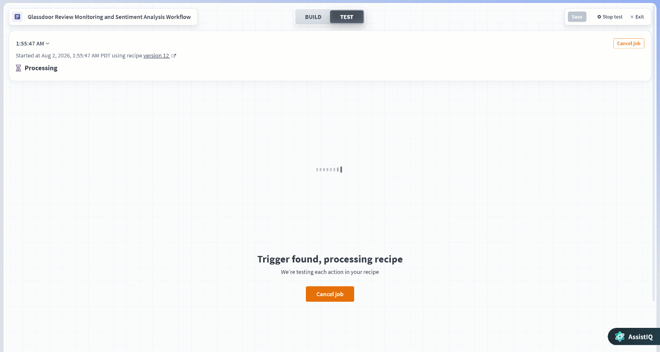 Recipe execution