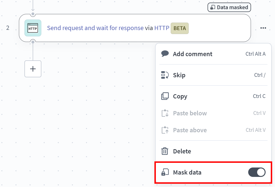 Masking the data from the