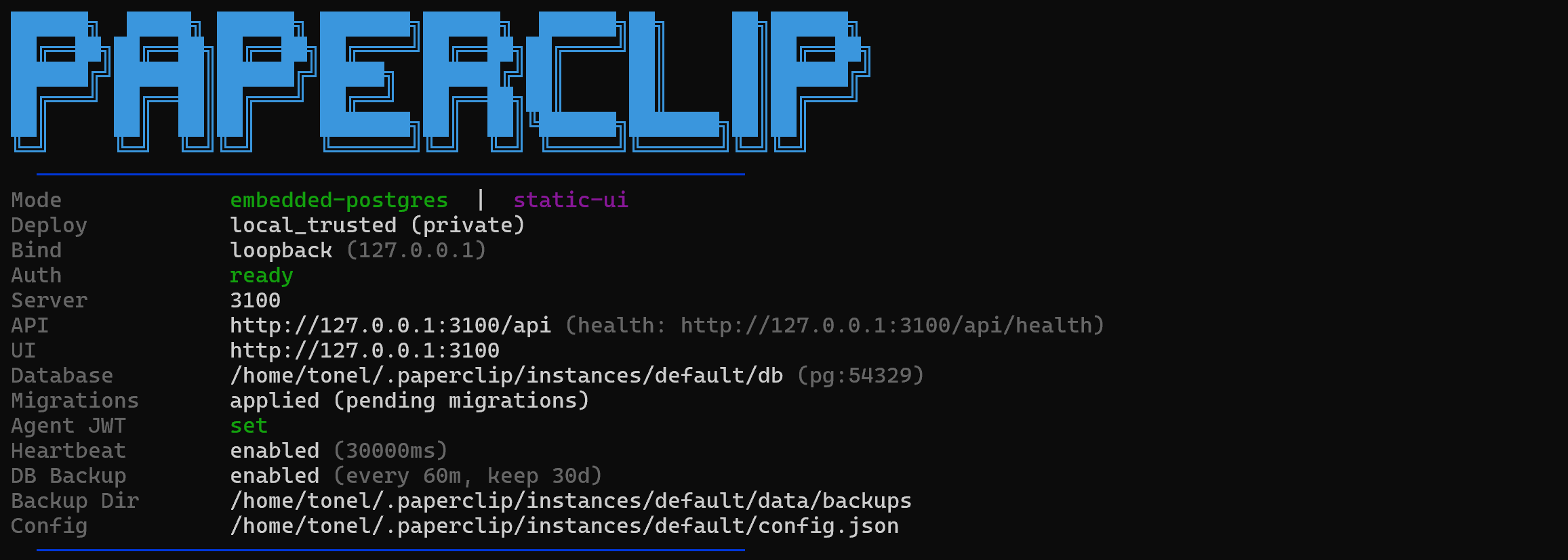 The CLI output of the npx installation command