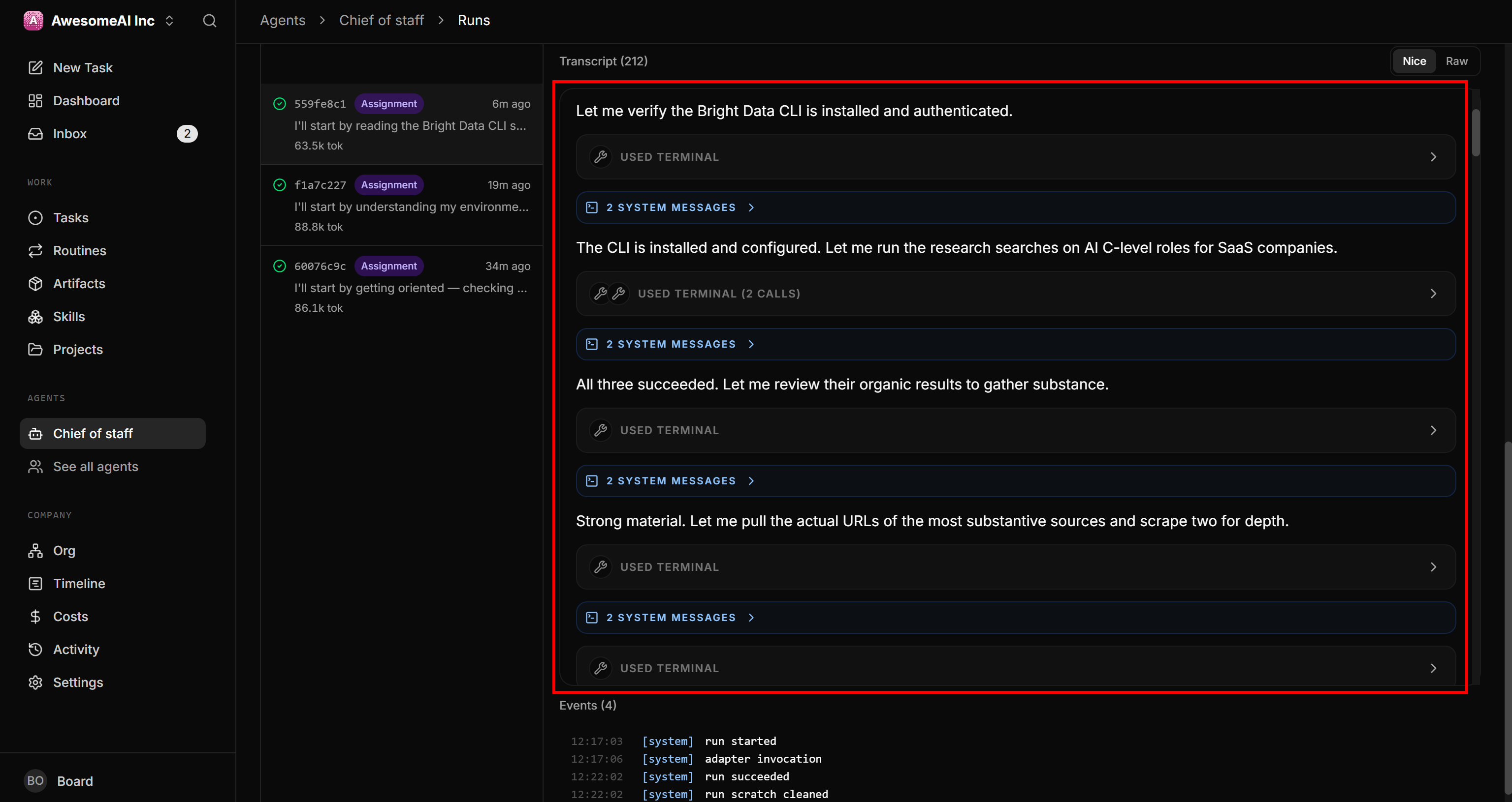 Note the use of the Bright Data CLI