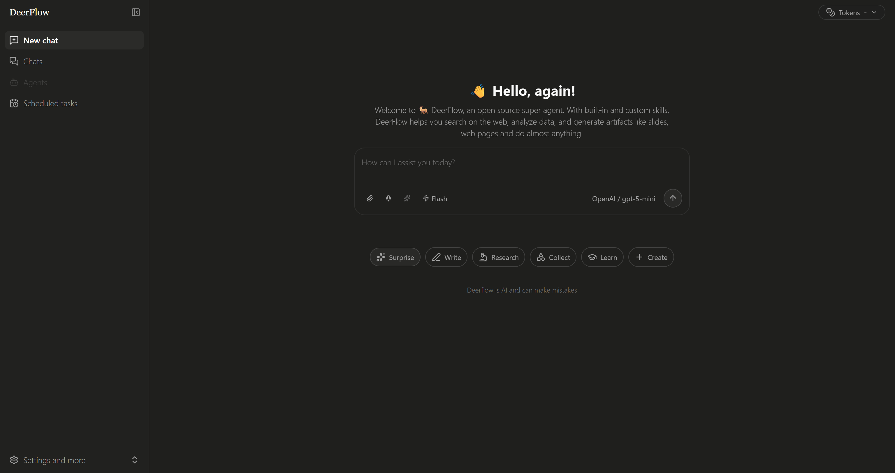 The DeerFlow frontend