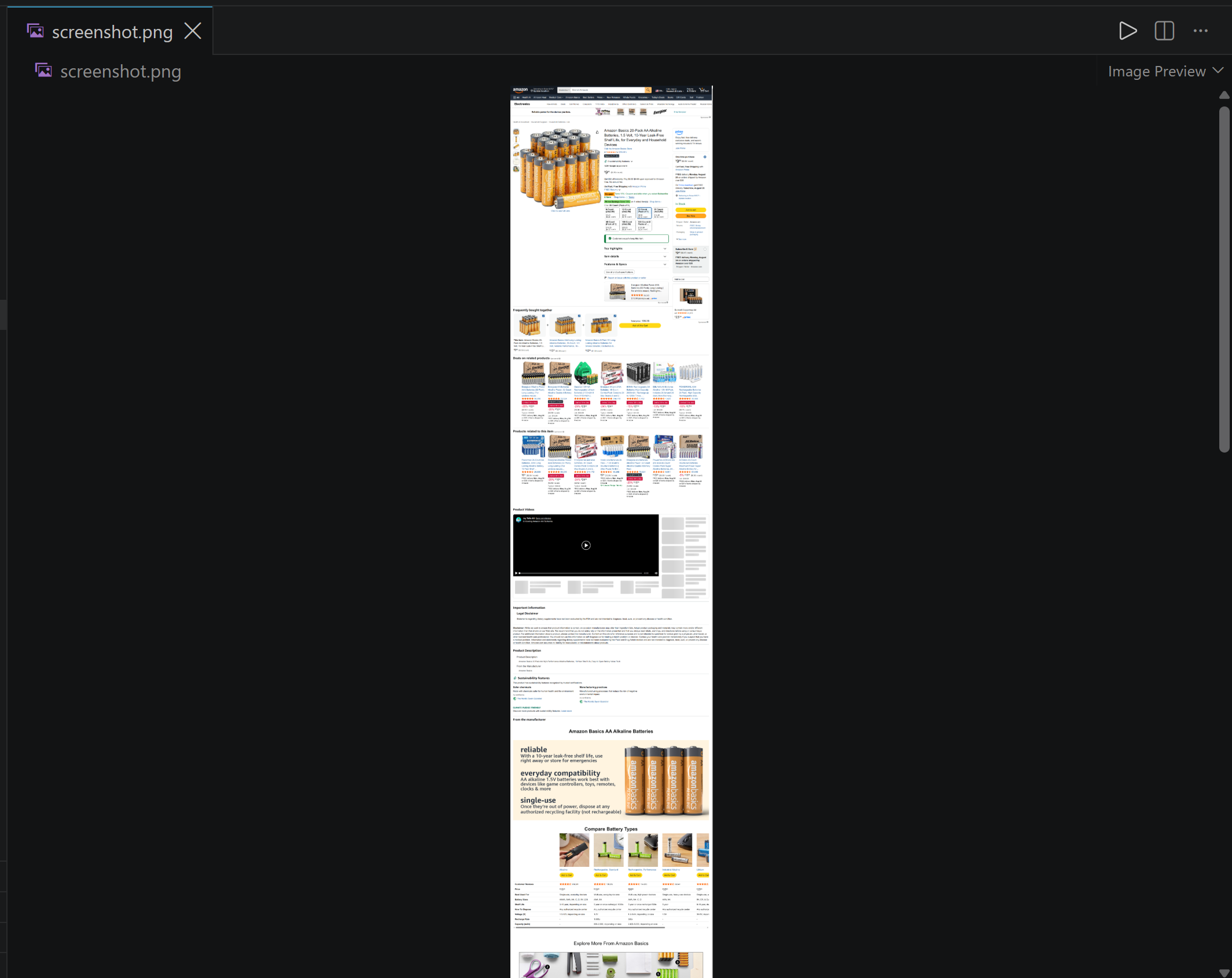 The “screenshot.png” file produced by the Bright Data Web Unlocker API