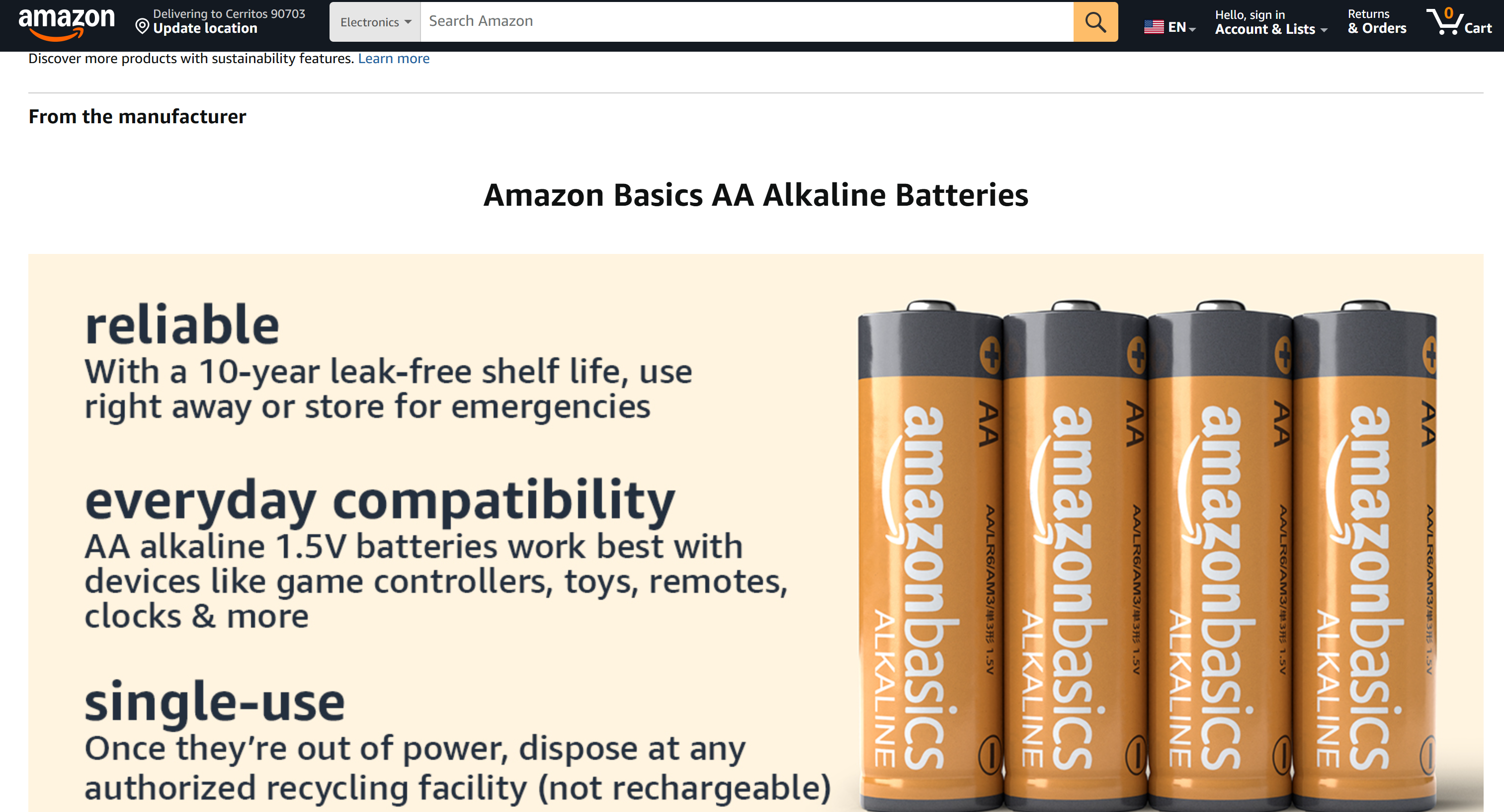 The “From the manufacturer” section on the target Amazon product page