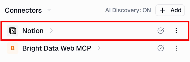 Note the “Notion” connector