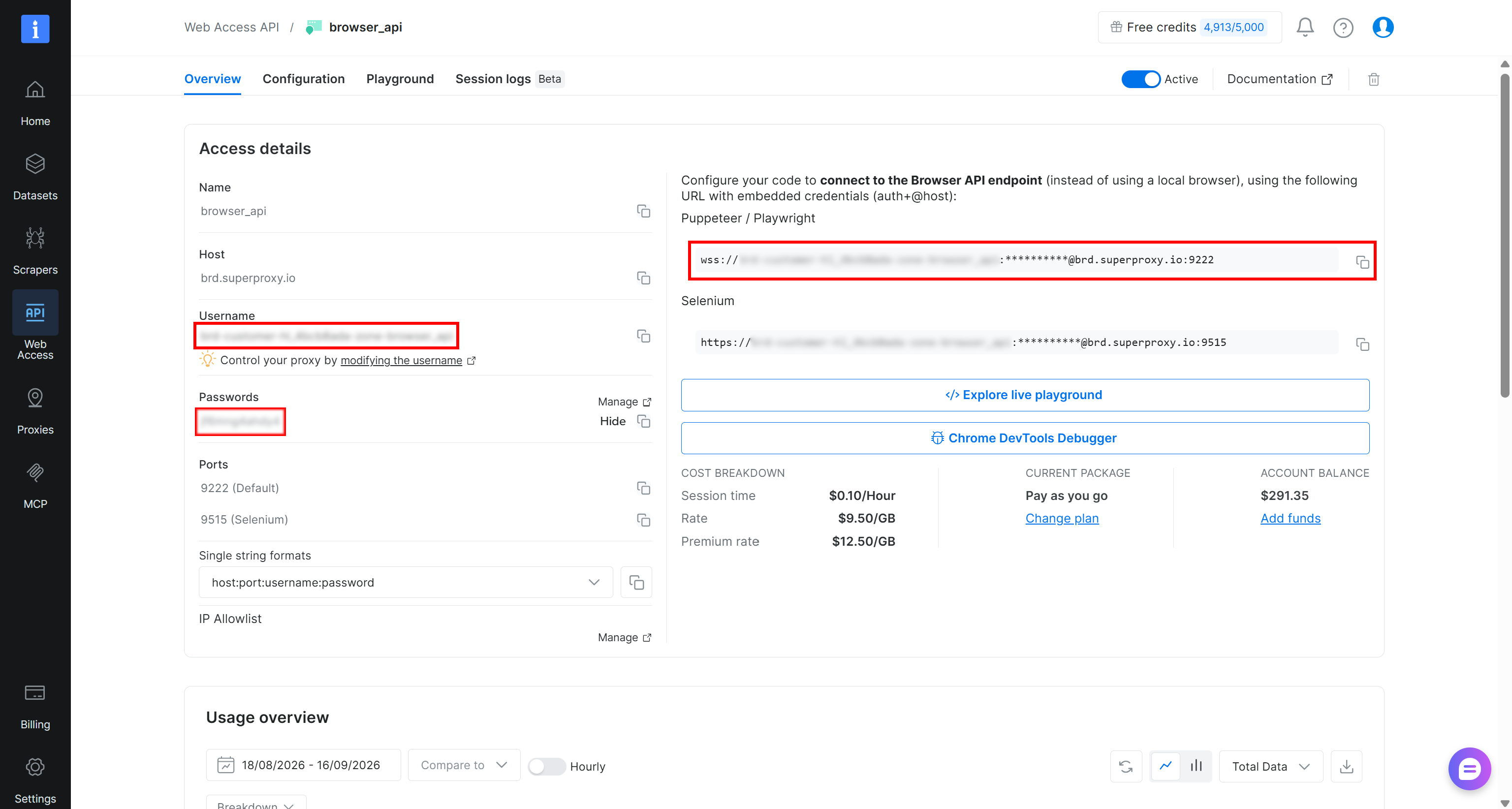 Getting the Browser API CDP URL