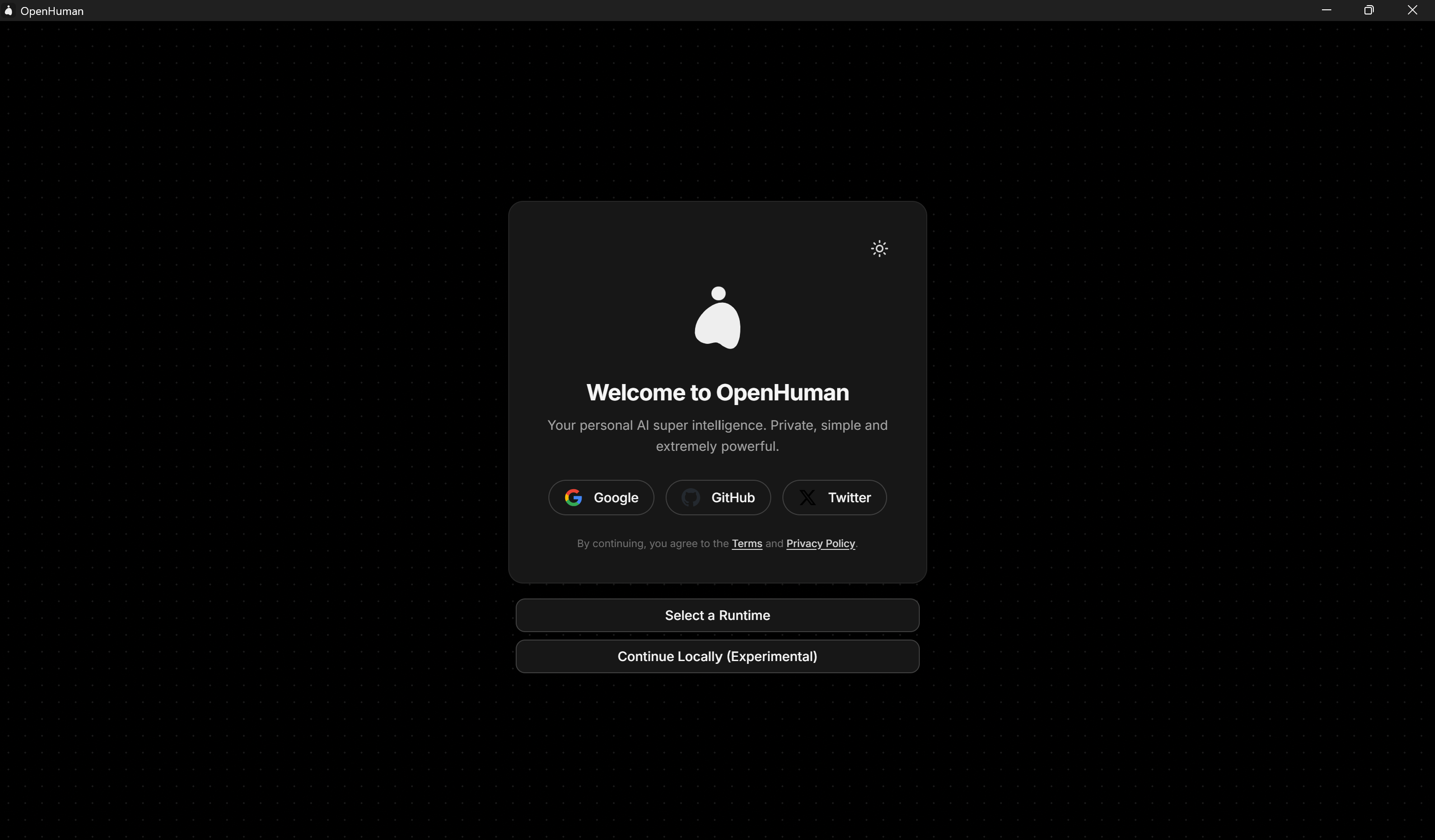 Signing up for OpenHuman