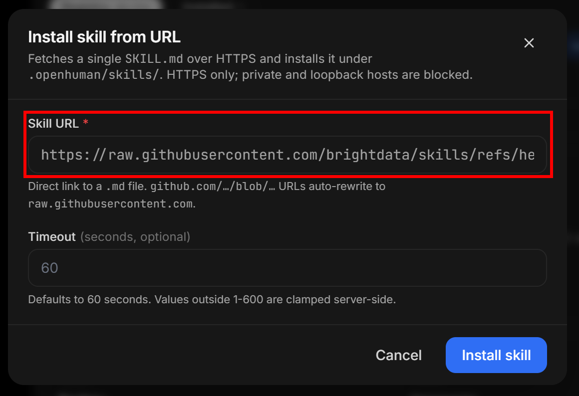 Installing the “brightdata-cli” skill