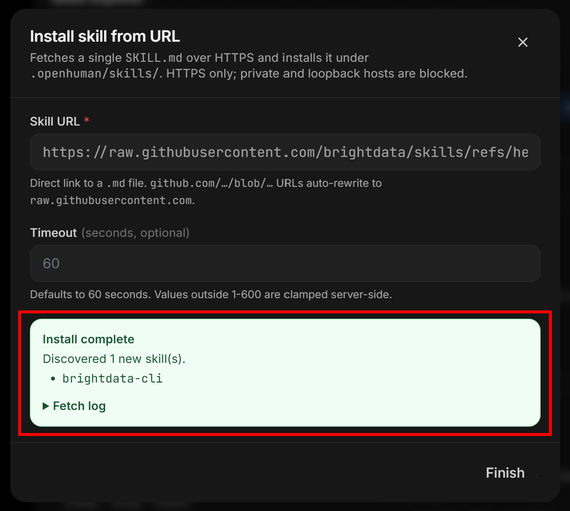 The “brightdata-cli” skill has been installed