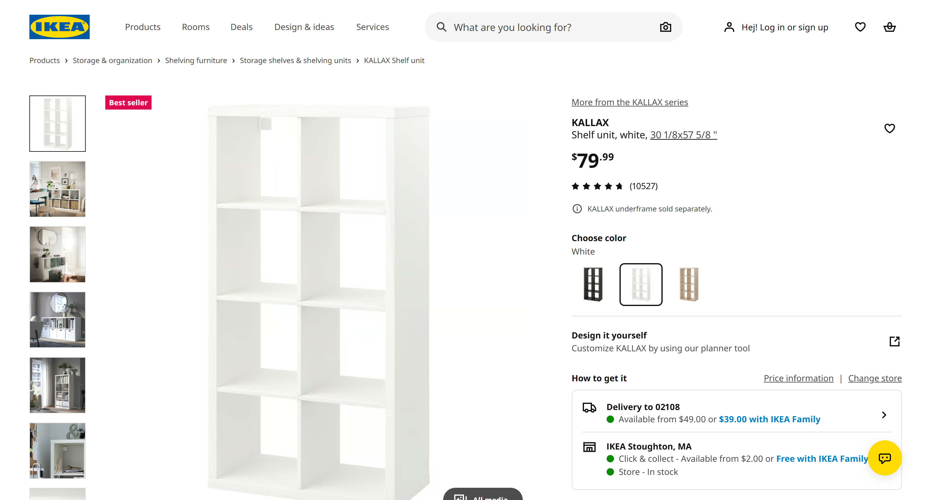 Die Ziel-IKEA-Produktseite