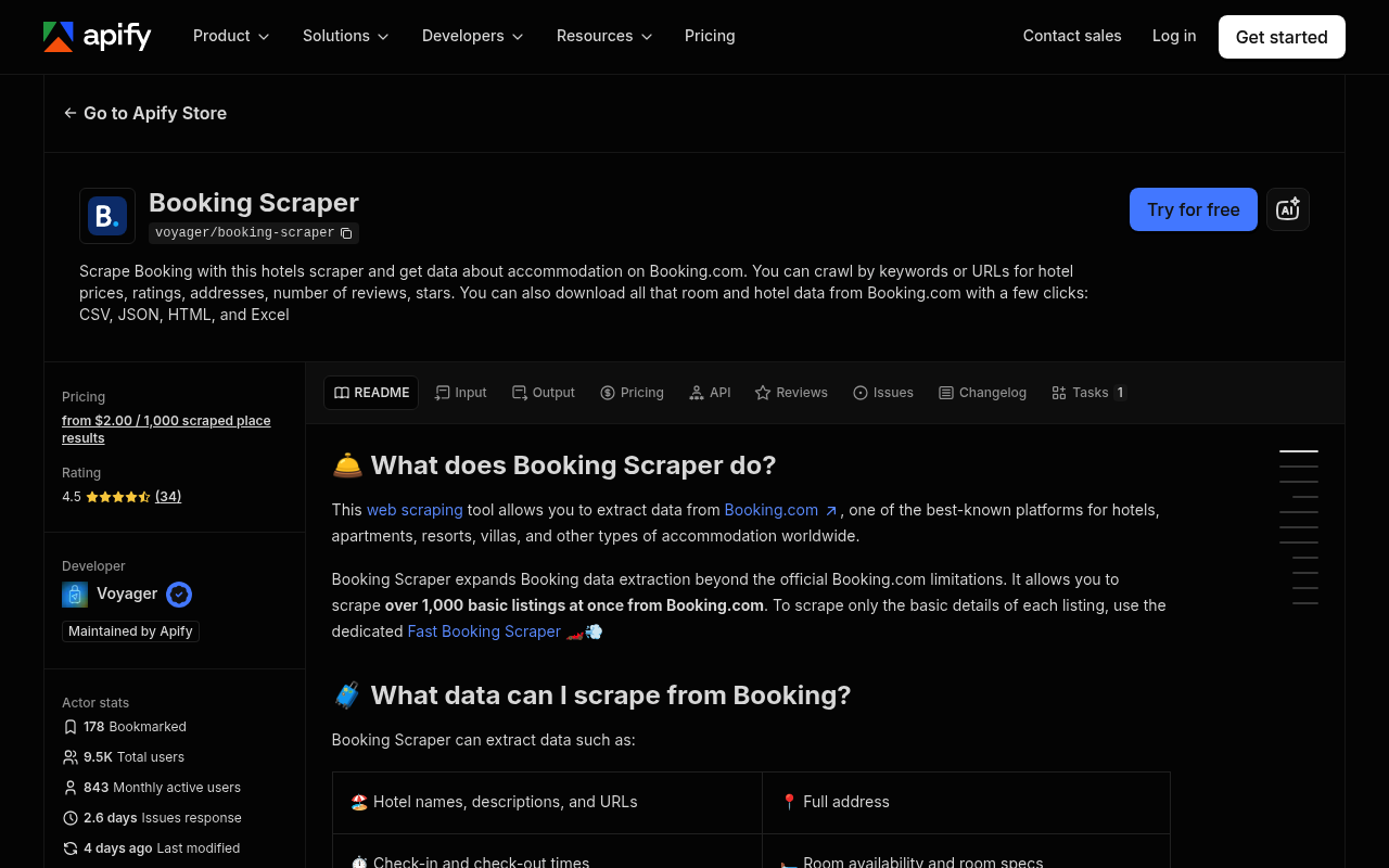 Apify Booking.com-Scraper