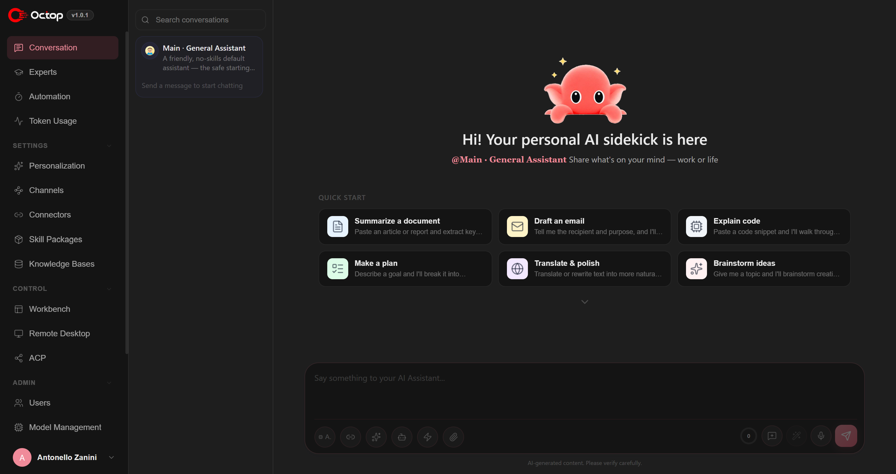 The Octop Web UI
